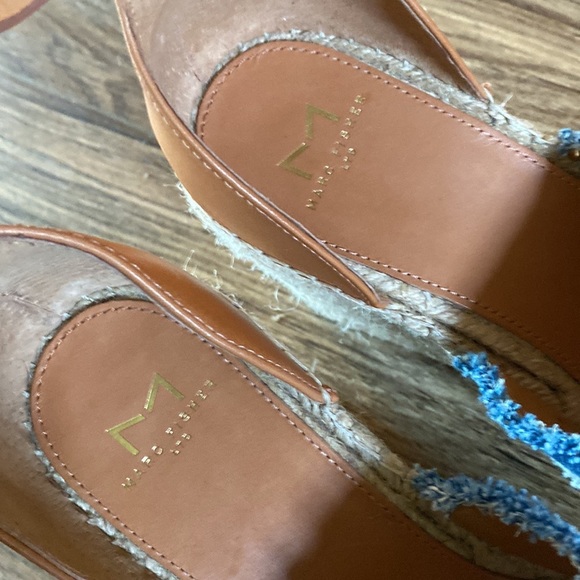 Marc Fisher Denim Adria Jute Womens 9 Open Toe Platform Espadrille Sandal Y2K - Picture 6 of 10